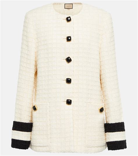 gucci tweed jacket women|gucci cashmere jacket.